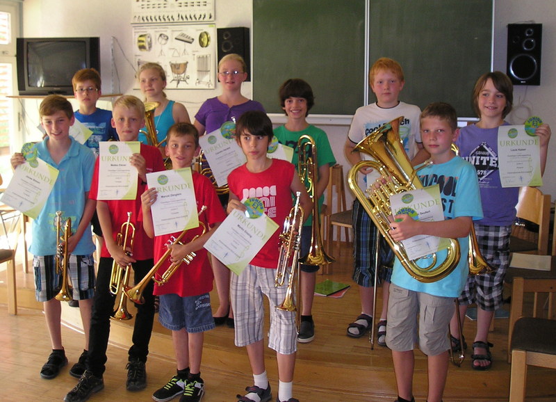 Bl&auml;serklasse 2011/2012 nach erfolgreicher Junior2-Pr&uuml;fung